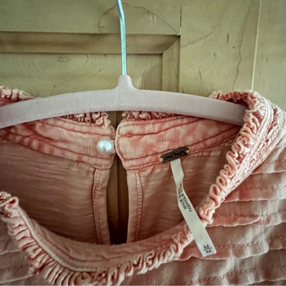 Free People Peach Ruffle Blouse - Picture 4 of 5